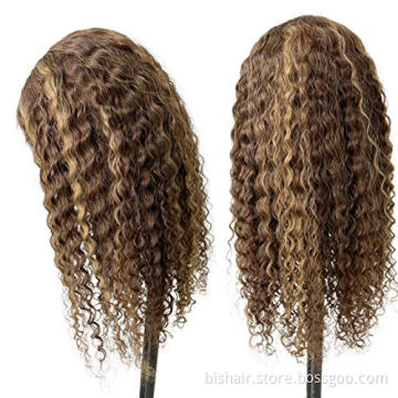 water wavy curly hair wig HD transparent 13x4 front lace real human hair wig pre-pulled baby hair bleached knot Brazilian real